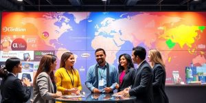 Antreprenori discutând despre francize internaționale.