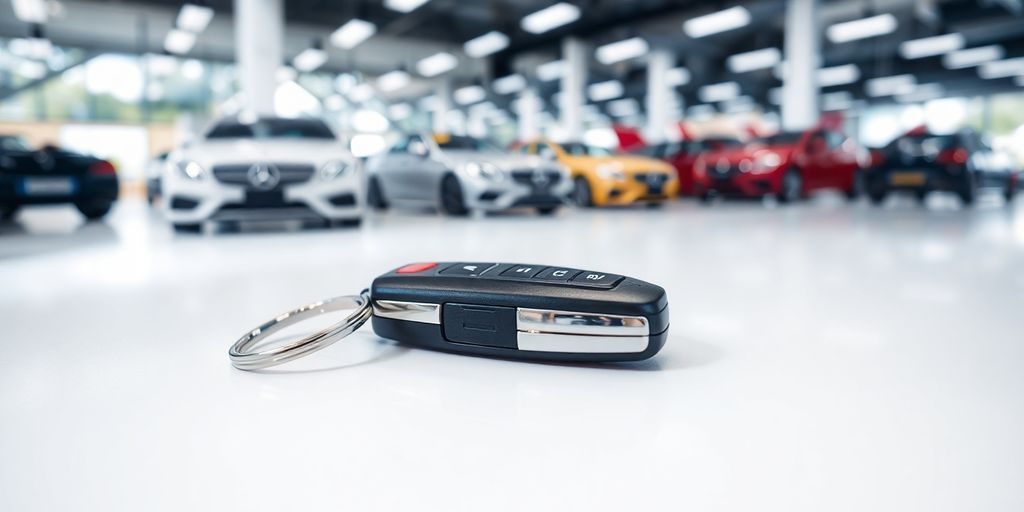 Mașini noi, chei, showroom auto