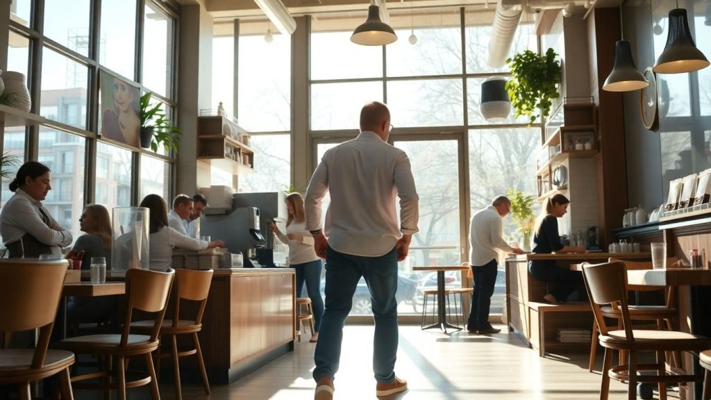 Cafenea funcționând fără prezența zilnică a proprietarului.